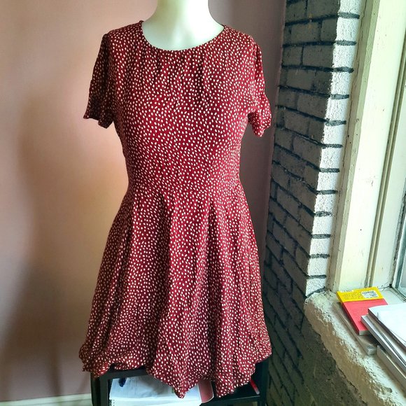 Red Polka Dots Skater Dress - Picture 1 of 9